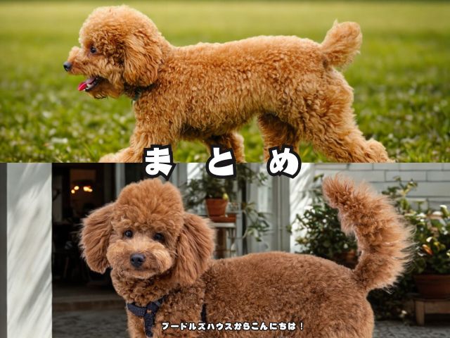 トイプードルのしっぽの長さの違いを比較した画像（断尾あり・なし）【まとめ】