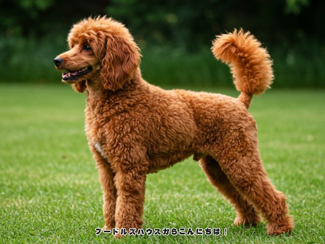 トイプードルのしっぽが長い画像（断尾なし）