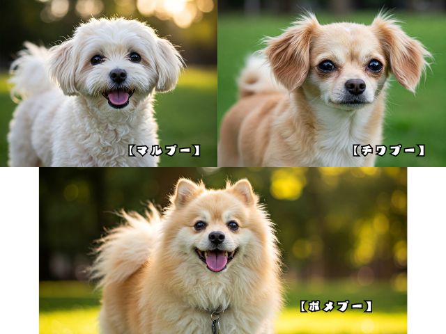 マルプー・チワプー・ポメプーの3種類のミックス犬