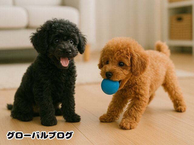 【リビング】ブラック＆レッド子犬