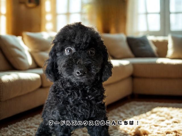 ブラックトイプードル男の子の表情(7月13日生まれ・生後7か月)